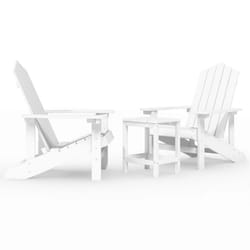 VidaXL 3095704 chaise d'extérieur Terrace Polyéthylène haute densité (HDPE), Acier Blanc