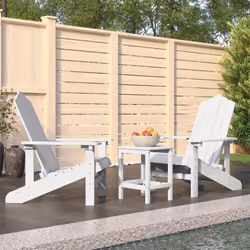VidaXL 3095704 chaise d'extérieur Terrace Polyéthylène haute densité (HDPE), Acier Blanc - Vue supplémentaire 2
