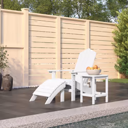 VidaXL 3095708 chaise d'extérieur Terrace Polyéthylène haute densité (HDPE), Acier Blanc