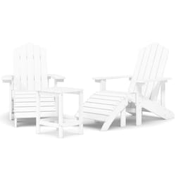 VidaXL 3095712 chaise d'extérieur Terrace Polyéthylène haute densité (HDPE), Acier Blanc