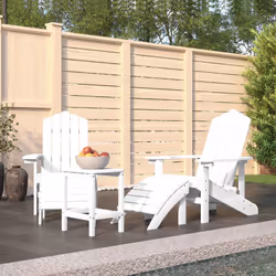 VidaXL 3095712 chaise d'extérieur Terrace Polyéthylène haute densité (HDPE), Acier Blanc