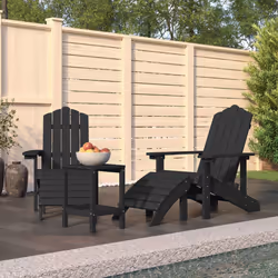 VidaXL 3095713 chaise d'extérieur Terrace Polyéthylène haute densité (HDPE), Acier Anthracite - Vue supplémentaire 2