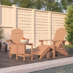 VidaXL 3095714 chaise d'extérieur Terrace Polyéthylène haute densité (HDPE), Acier Marron - Vue supplémentaire 2