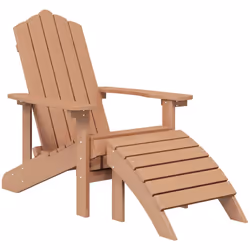 VidaXL 3095714 chaise d'extérieur Terrace Polyéthylène haute densité (HDPE), Acier Marron - Vue supplémentaire 3