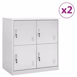 vidaXL Armoires à casiers 2 pcs Gris clair 90x45x92,5 cm Acier - TU