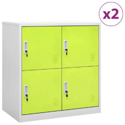 vidaXL Armoires à casiers 2 pcs Gris clair et vert 90x45x92,5 cm Acier - TU