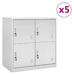 vidaXL Armoires à casiers 5 pcs Gris clair 90x45x92,5 cm Acier - TU