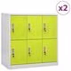 vidaXL Armoires à casiers 2 pcs Gris clair et vert 90x45x92,5 cm Acier - TU
