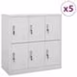 vidaXL Armoires à casiers 5 pcs Gris clair 90x45x92,5 cm Acier - TU