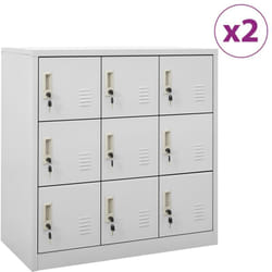 Vidaxl - Armoires à casiers 2 pcs Gris clair 90x45x92,5 cm Acier