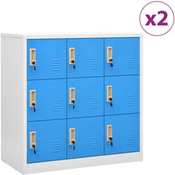 Vidaxl - Armoires à casiers 2 pcs Gris clair et bleu 90x45x92,5 cm Acier