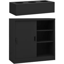 Armoire à portes coulissantes avec jardinière Anthracite Acier Vidaxl