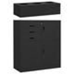 vidaXL Armoire de bureau et jardinière Anthracite 90x40x125 cm Acier - TU