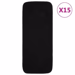 vidaXL Tapis d'escalier antidérapants 15pcs 60x25cm Noir Rectangulaire