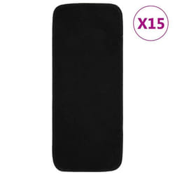 vidaXL Tapis d'escalier antidérapants 15pcs 60x25cm Noir Rectangulaire