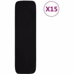 vidaXL Tapis d'escalier antidérapants 15pcs 75x20cm Noir Rectangulaire
