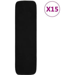 vidaXL Tapis d'escalier antidérapants 15pcs 75x20cm Noir Rectangulaire