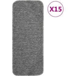 Tapis d'escalier antidérapants 15pcs 60x25cm Gris Rectangulaire Vidaxl
