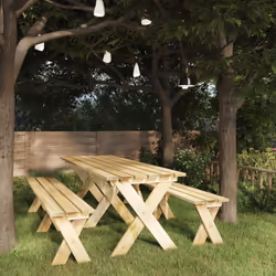 Renouvelez votre coin repas avec cette table de jardin en bois ! Elle ajoute un charme élégant et rustique à votre espace de  ...