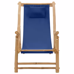 VidaXL 318596 chaise d'extérieur Terrace Siège rembourré Bambou, Polyester Bleu