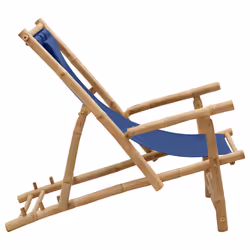 VidaXL 318596 chaise d'extérieur Terrace Siège rembourré Bambou, Polyester Bleu