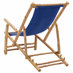 VidaXL 318596 chaise d'extérieur Terrace Siège rembourré Bambou, Polyester Bleu - Vue supplémentaire 5