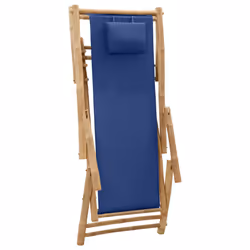 VidaXL 318596 chaise d'extérieur Terrace Siège rembourré Bambou, Polyester Bleu - Vue supplémentaire 6