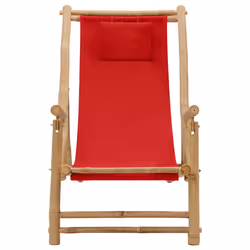 VidaXL 318597 chaise d'extérieur Terrace Siège rembourré Bambou, Polyester Rouge