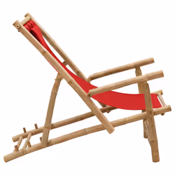 VidaXL 318597 chaise d'extérieur Terrace Siège rembourré Bambou, Polyester Rouge