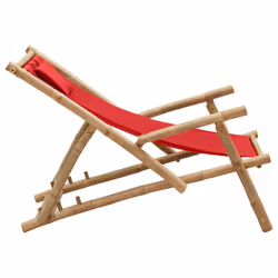 VidaXL 318597 chaise d'extérieur Terrace Siège rembourré Bambou, Polyester Rouge - Vue supplémentaire 4