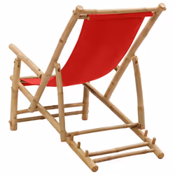 VidaXL 318597 chaise d'extérieur Terrace Siège rembourré Bambou, Polyester Rouge - Vue supplémentaire 5