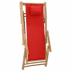 VidaXL 318597 chaise d'extérieur Terrace Siège rembourré Bambou, Polyester Rouge - Vue supplémentaire 6