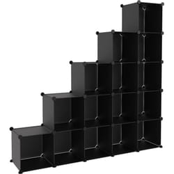 Cubes de rangement 15 pcs Noir pp Vidaxl