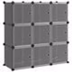 vidaXL Cubes de rangement 9 pcs avec portes noir PP - TU