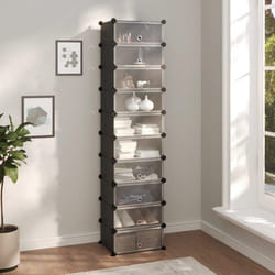 vidaXL Étagère à chaussures Noir 44x32x174 cm PP - TU