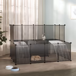 vidaXL Cage pour petits animaux Noir 143x107x93 cm PP et Acier