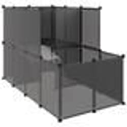 vidaXL Cage pour petits animaux Noir 142x74x93 cm PP et Acier