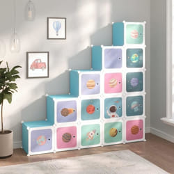 vidaXL Armoire de rangement pour enfants avec 15 cubes Bleu PP - TU