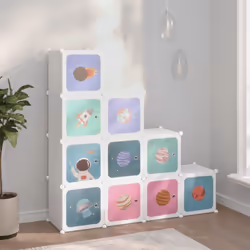 Cette armoire de rangement cubique pour enfants est idéale pour encourager les tout-petits à être organisés et garder votre m ...
