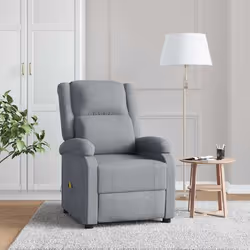 vidaXL Fauteuil de massage Gris clair Tissu