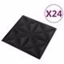 vidaXL Panneaux muraux 3D 24 pcs 50x50 cm noir origami 6 m²