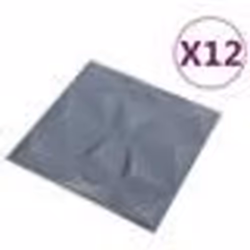 vidaXL Panneaux muraux 3D 12 pcs 50x50 cm gris diamant 3 m²