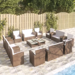 Créez un coin salon relaxant avec cet ensemble de salon de jardin en résine tressée. Avec un design élégant, il deviendra le  ...