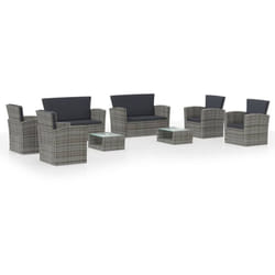 Vidaxl - Salon de jardin 8 pcs avec coussins résine tressée gris