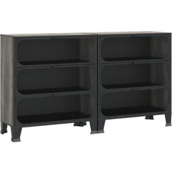 Armoires de rangement 2 pcs Gris 72x36x82 cm Métal et mdf Vidaxl