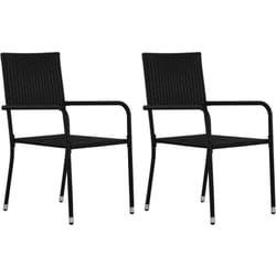 Vidaxl - Chaise à dîner de jardin empilable lot de 2 noir résine tressée
