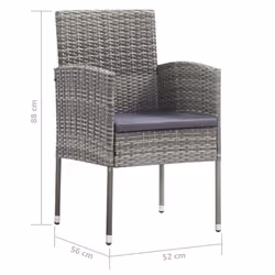 VidaXL 318705 chaise d'extérieur Terrace Siège rembourré Polyuréthane, Acier Gris - Vue supplémentaire 7