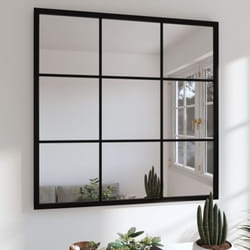 Vidaxl - Miroir mural noir 60x60 cm métal