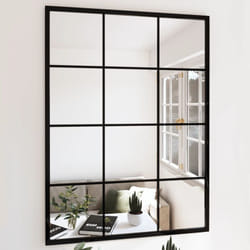 Vidaxl - Miroir mural noir 80x60 cm métal
