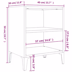 VidaXL 813106 Table de nuit et table de chevet Chêne - Vue supplémentaire 6